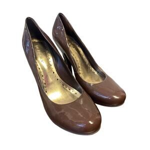 BCBG Girls Patent Leather Heels, Womens 7 1/2, Brown Patent Leather
